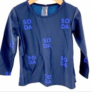 Tinycottons navy‎ blue soda rash guard 4 year New